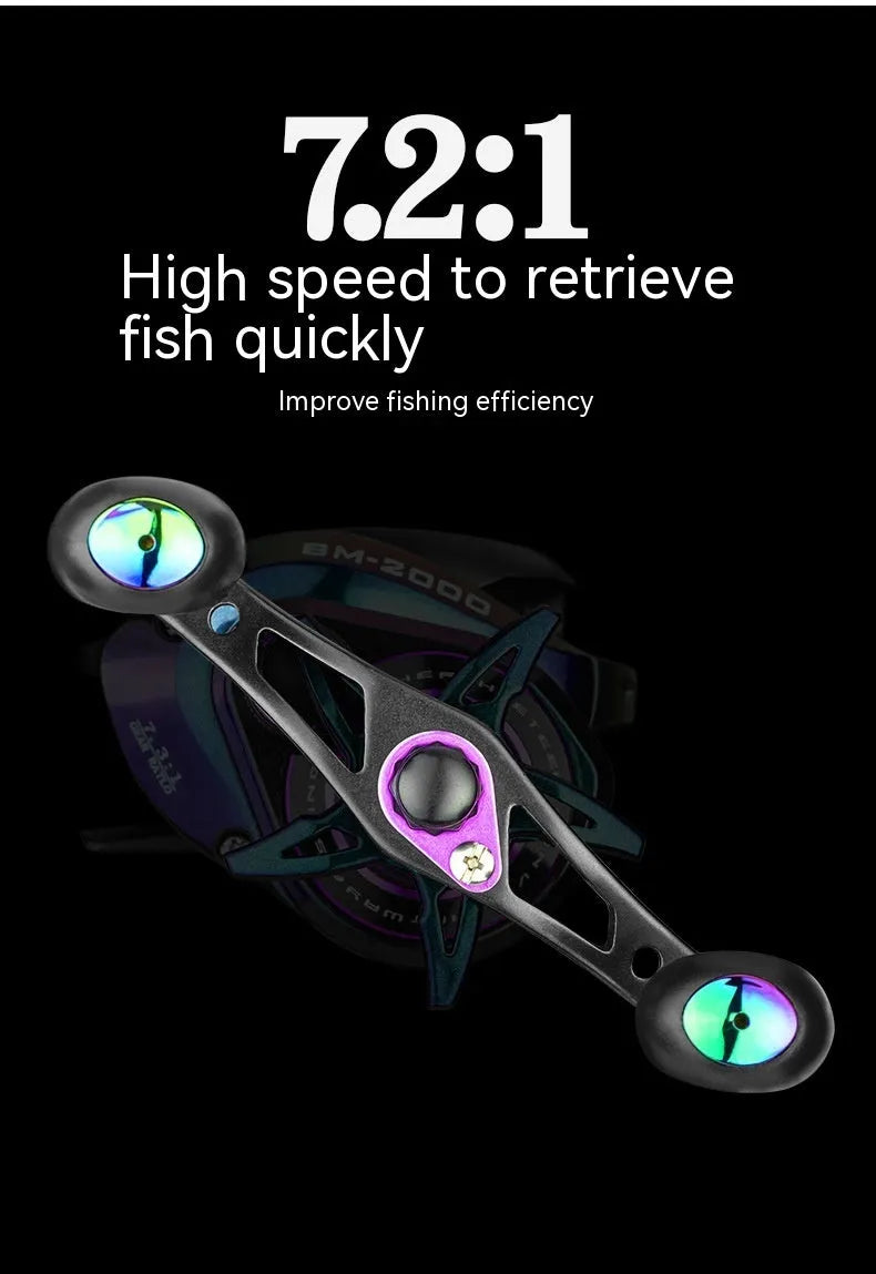 BM2000 fishing reel with magnetic brake system in water drop shape