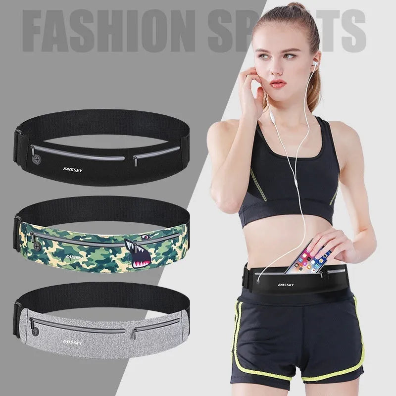 8-inch waterproof waist bag in camouflage crocodile colour with adjustable waist strap