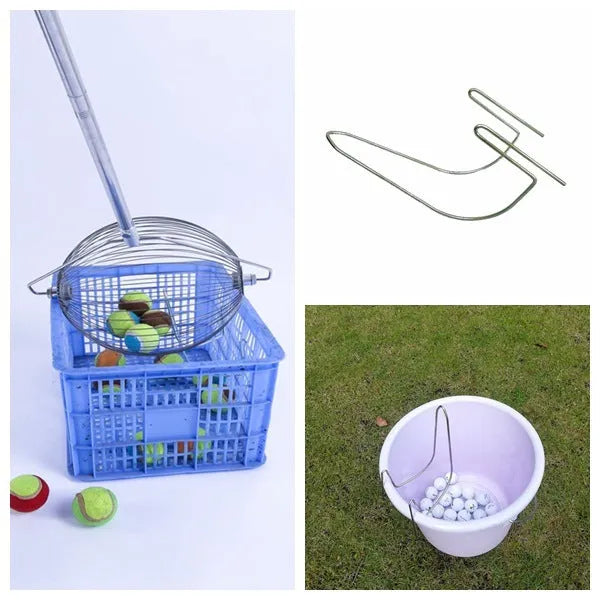 Stainless steel golf ball picker with metallic finish for retrieving golf balls
