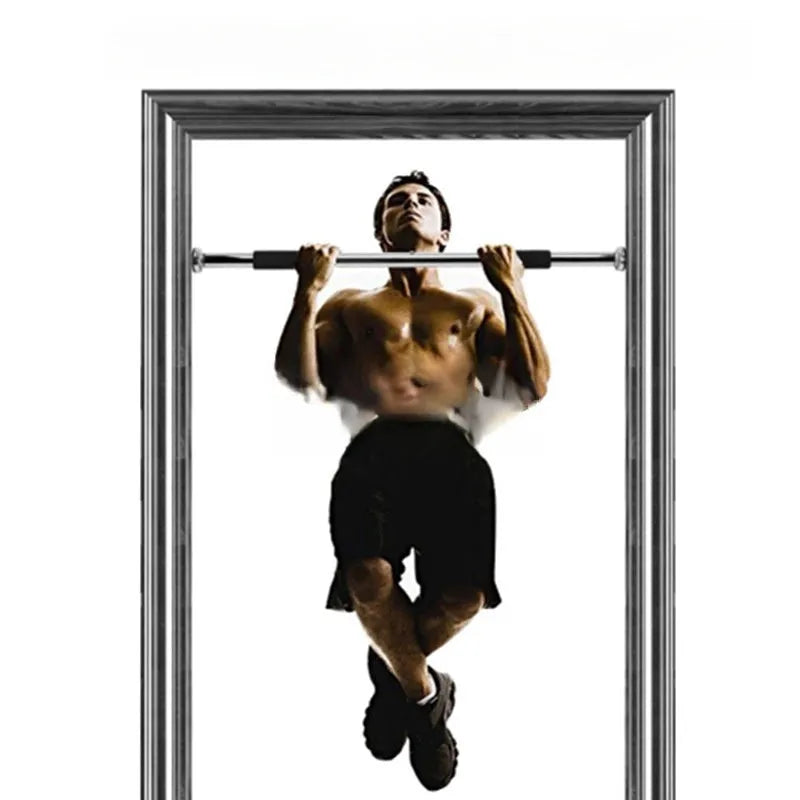 Adjustable steel doorway pull-up bar with single parallel bars for home fitness