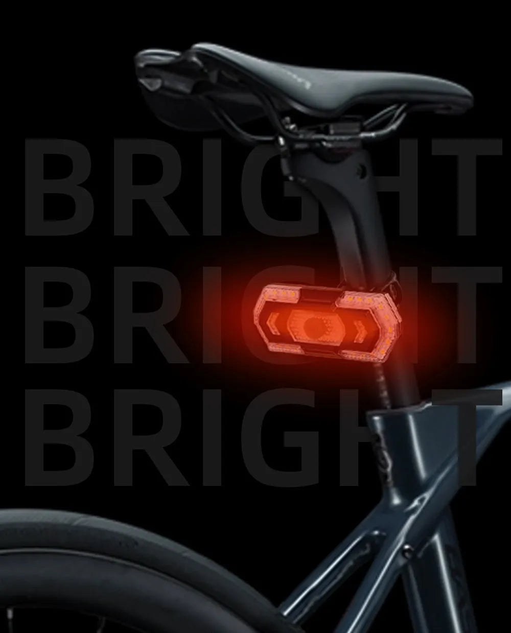 Black wireless remote control USB rechargeable waterproof motorcycle taillight