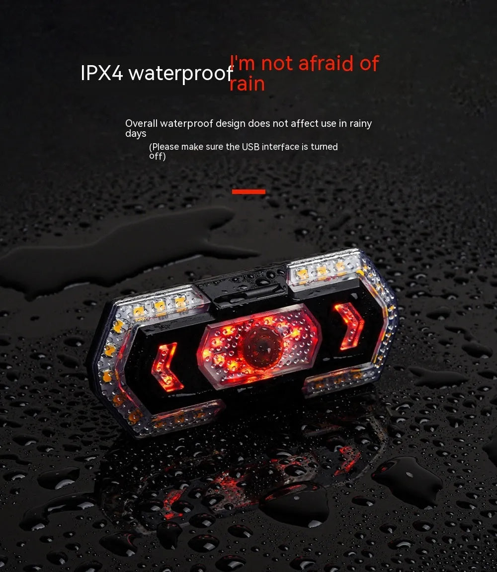 Black wireless remote control USB rechargeable waterproof motorcycle taillight