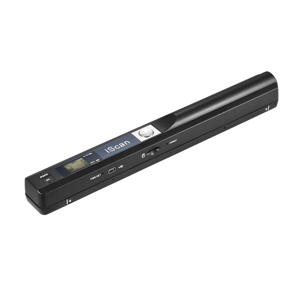 Handheld plastic barcode scanner with USB cable in five colour options