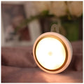 Circular white motion sensor LED light unit showing five LEDs, 80mm in diameter.