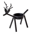 Iron Christmas deer candlestick holder with elk bracket design in black colour