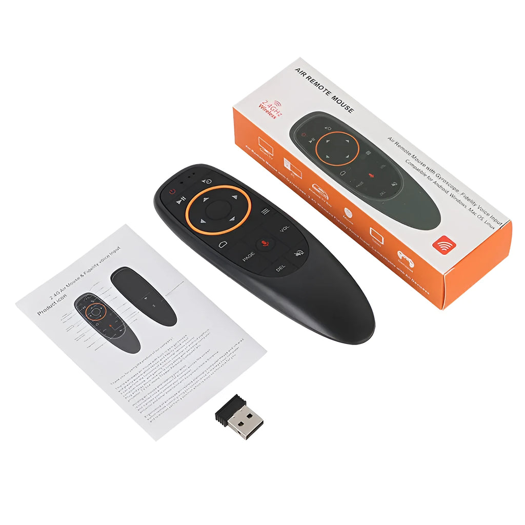 G10 series intelligent voice remote control with silicone buttons measuring 164mm in length