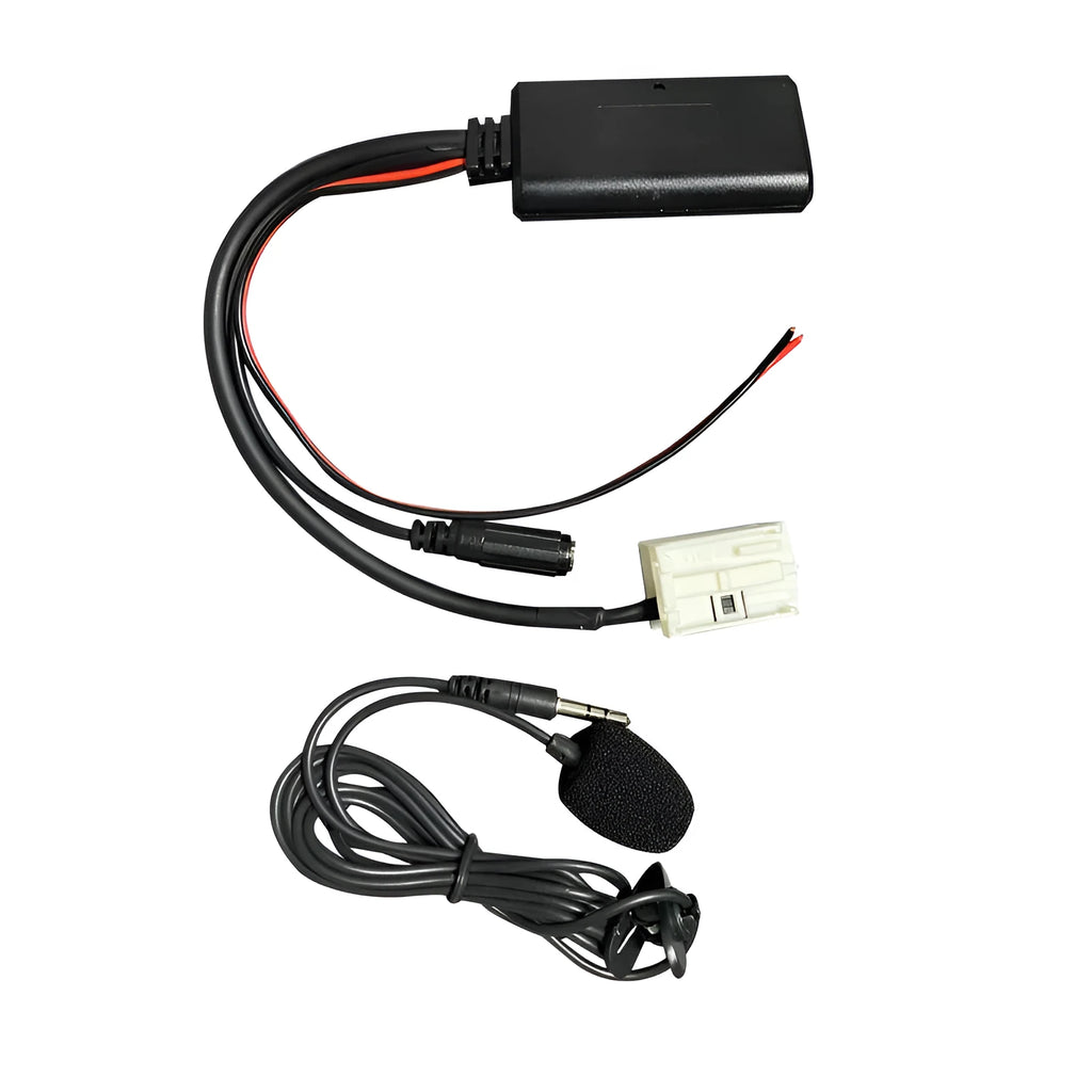 Bluetooth auxiliary cable for Peugeot and Citroen RD4 car stereo systems with optional microphone