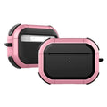 Black protective hard shell case for Apple AirPods Pro and AirPods 1/2 on a white background.