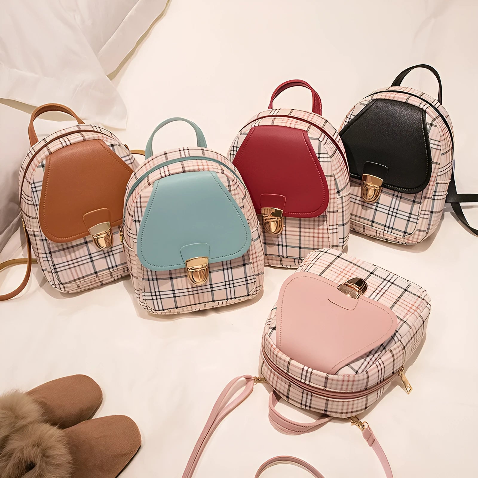 Diagonal one shoulder phone bag in PU fabric available in black, blue, brown, pink, and red colours.