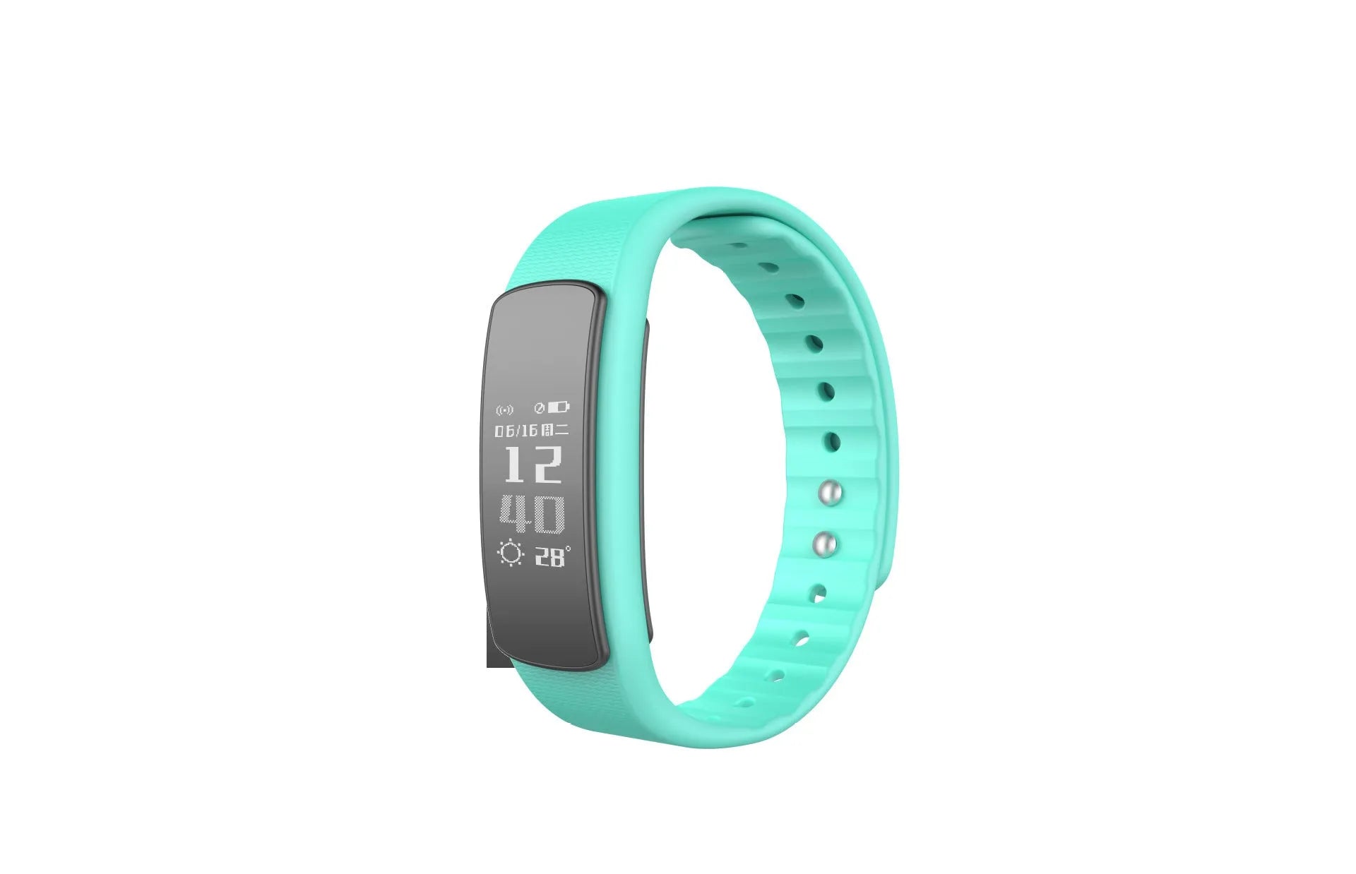 I6 smart sports bracelet with 0.96-inch screen showing fitness metrics on display