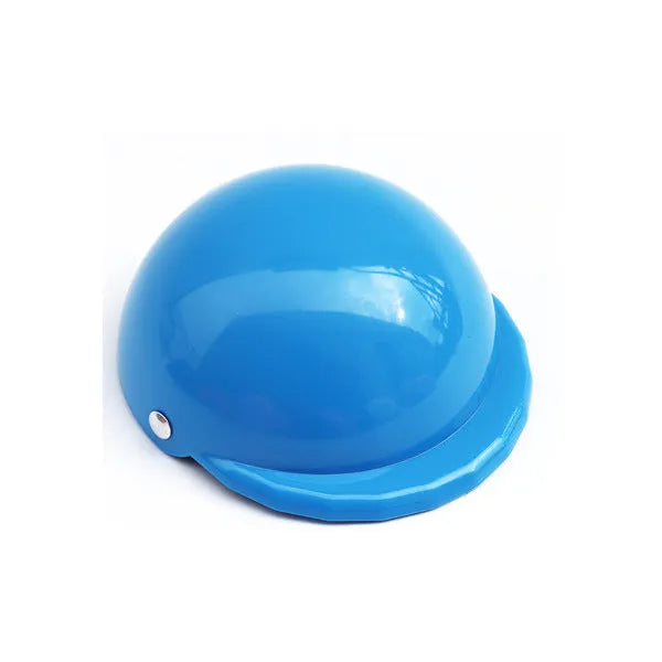 Plastic motorcycle-style cap helmet for a dog, shown in a solid colour with a Japanese aesthetic.