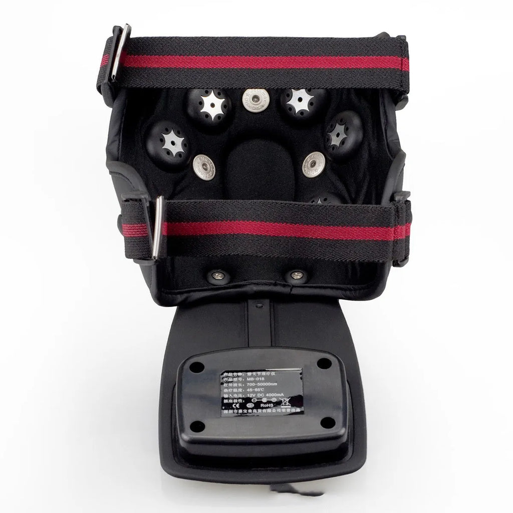 Knee massager unit with infrared heat, knee pad, shoulder pad, and power adaptor