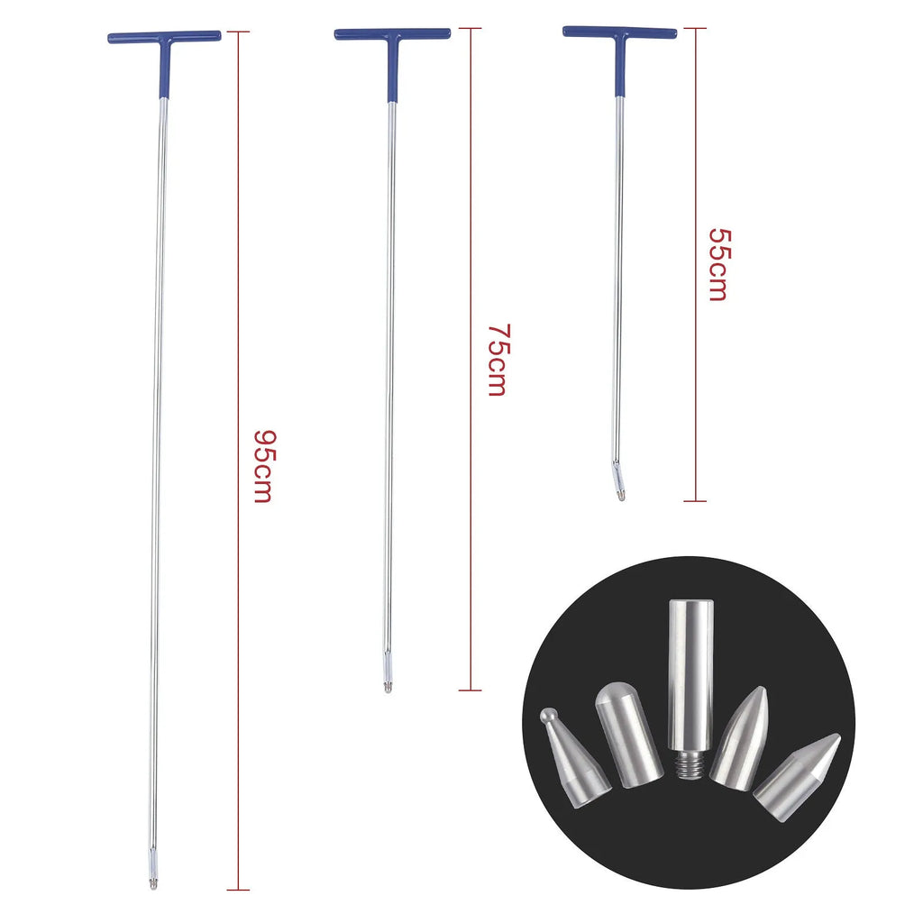 Three alloy steel hook crowbar tools for car dent repair and body panel removal