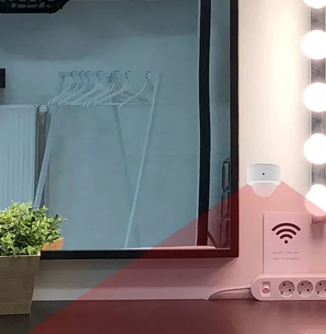White ZigBee3.0 wireless infrared motion sensor with 120-degree detection angle