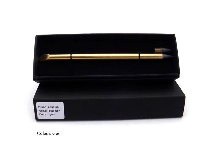 Inkless metal pen with special alloy steel nib in 0.5mm line width, shown in multiple colour options