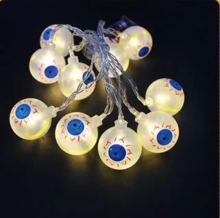 Halloween LED string lights with pumpkin, ghost and bat figurines on 1.2 metre waterproof battery-powered string