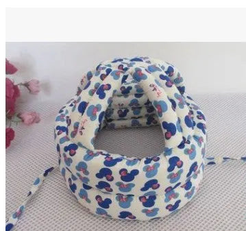 Baby anti collision hat with high-density sponge padding, adjustable headband, breathable cotton outer, colourful design