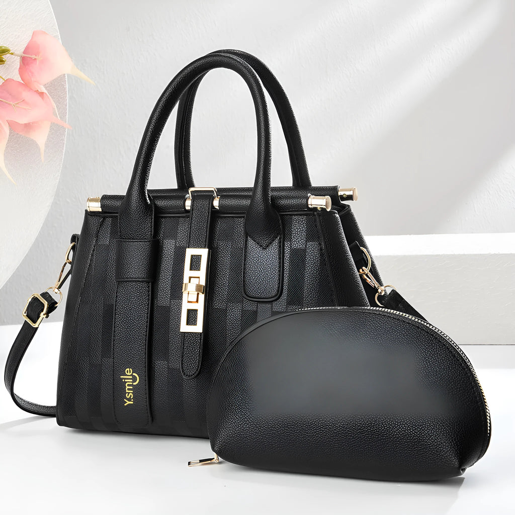 PU leather crossbody handbag with round suitcase shape in multiple colour options