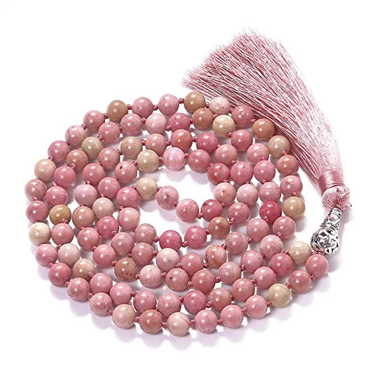 95-100cm agate tassel necklace with geometric pattern and mixed stone beads including amethyst and lapis lazuli