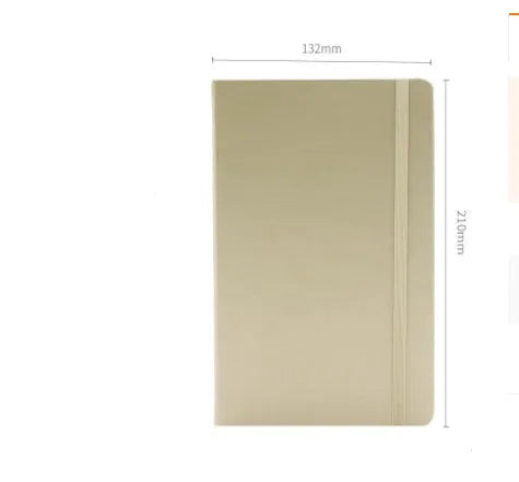 A5 tactile PU hardcover notebook in black with adhesive binding and 100gsm white paper