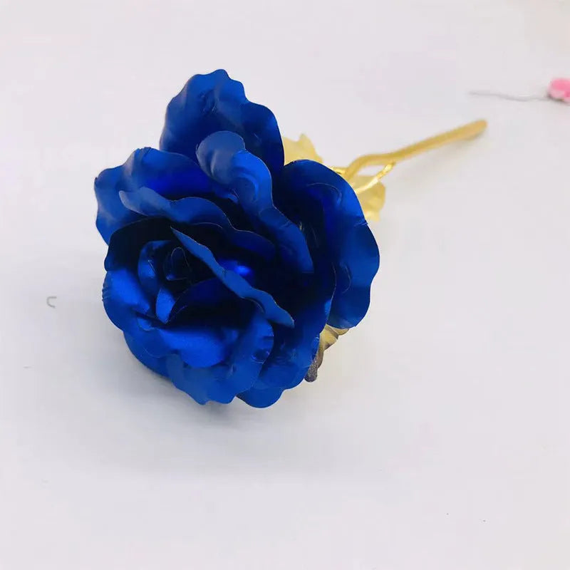24K luminous colour gold rose flower set in gift box with tote bag