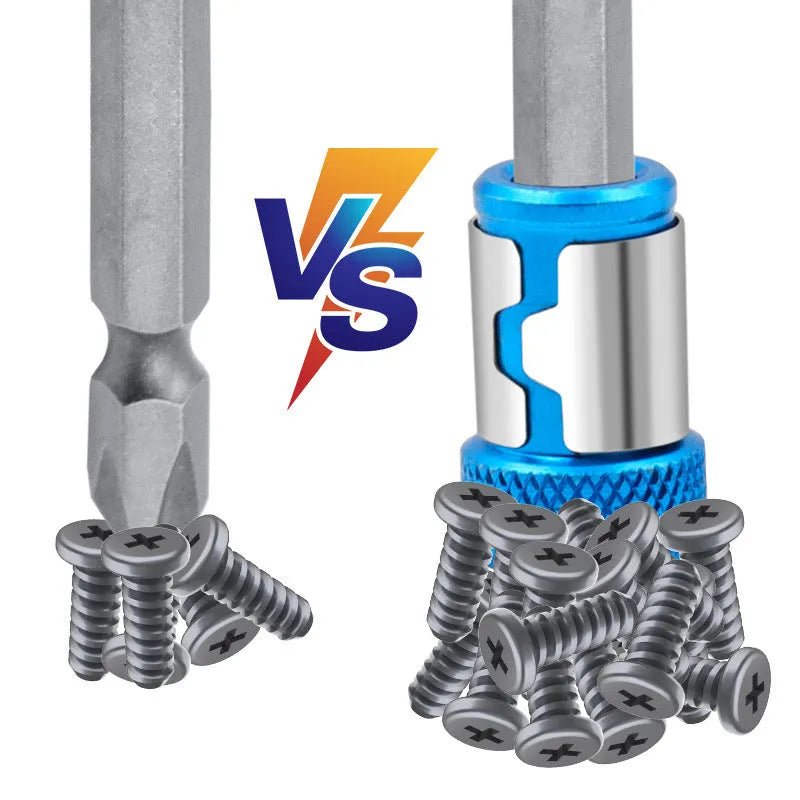 Light blue screwdriver bit with a magnetic ring for slotted metric screws.