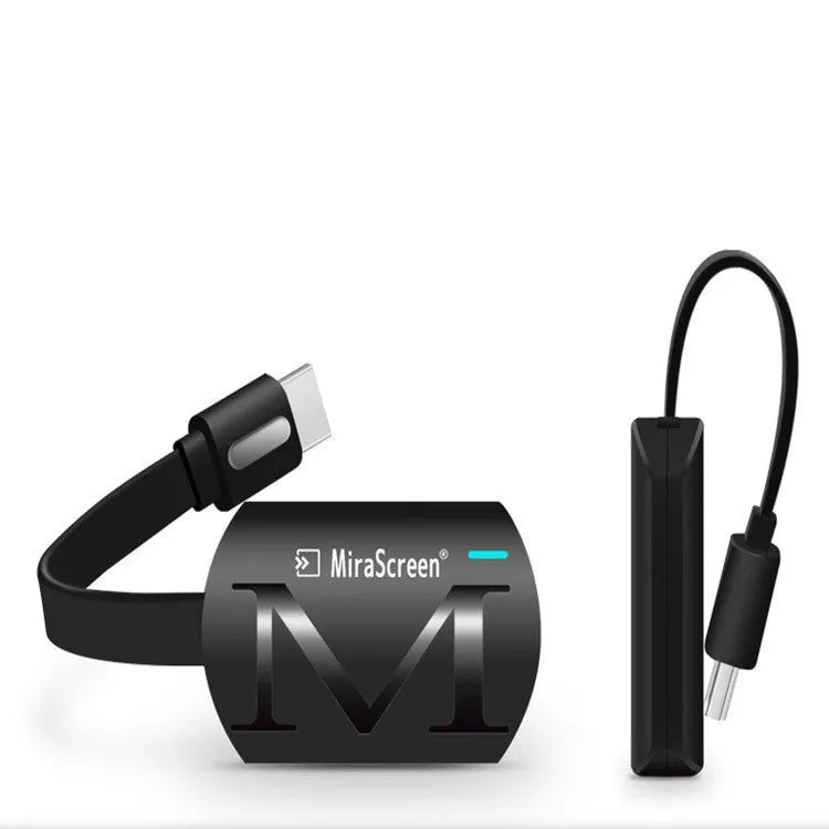 Black USB to HDMI screen mirroring dongle for smartphone TV connection measuring 52x26mm