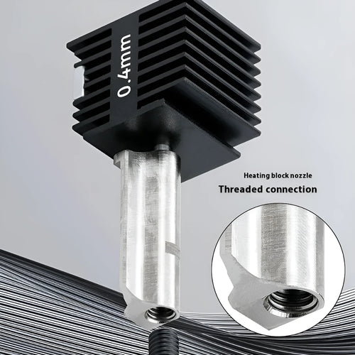 Bambu Lab A1 Mini hot end nozzle assembly set with four hardened steel nozzles and black silicone sleeves
