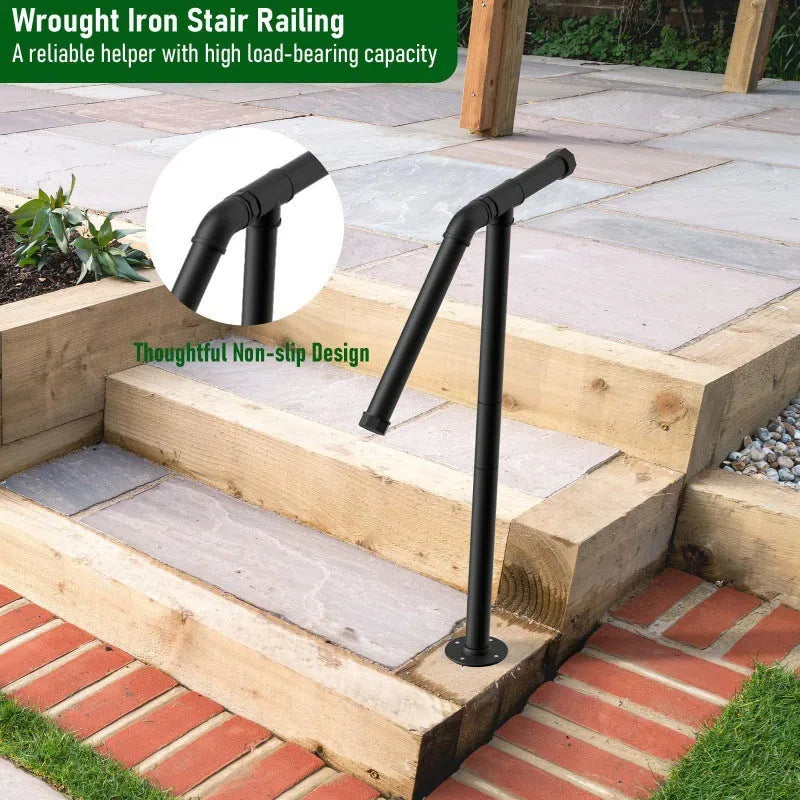 Black metal ladder support bracket for minimalist staircase installation.