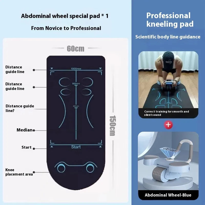 Abdominal wheel with elbow support showing automatic rebound mechanism for core fitness training