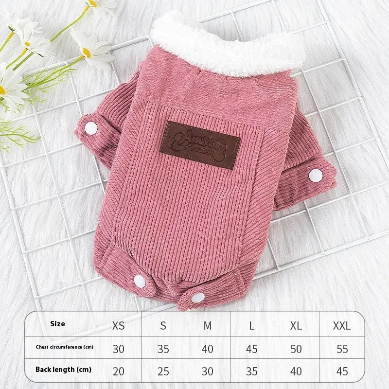 Lambswool grey padded dog vest with wool lining for winter warmth