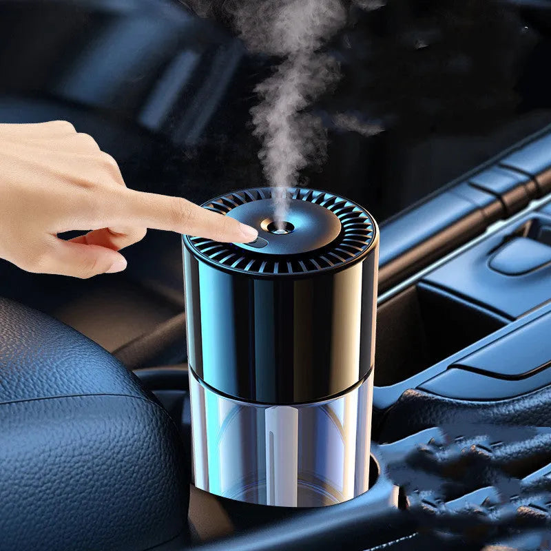 USB plug-in AI intelligent spray perfume humidifier with glass seat in Classic Ocean colour.