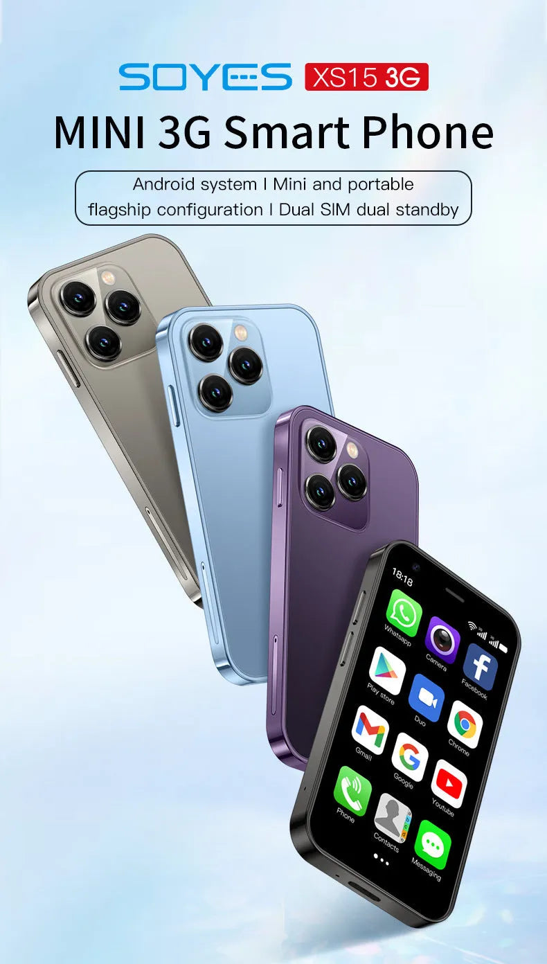 S23PRO XS15 mini smartphone in black, green, or pink purple with Android OS and 3G WIFI connectivity