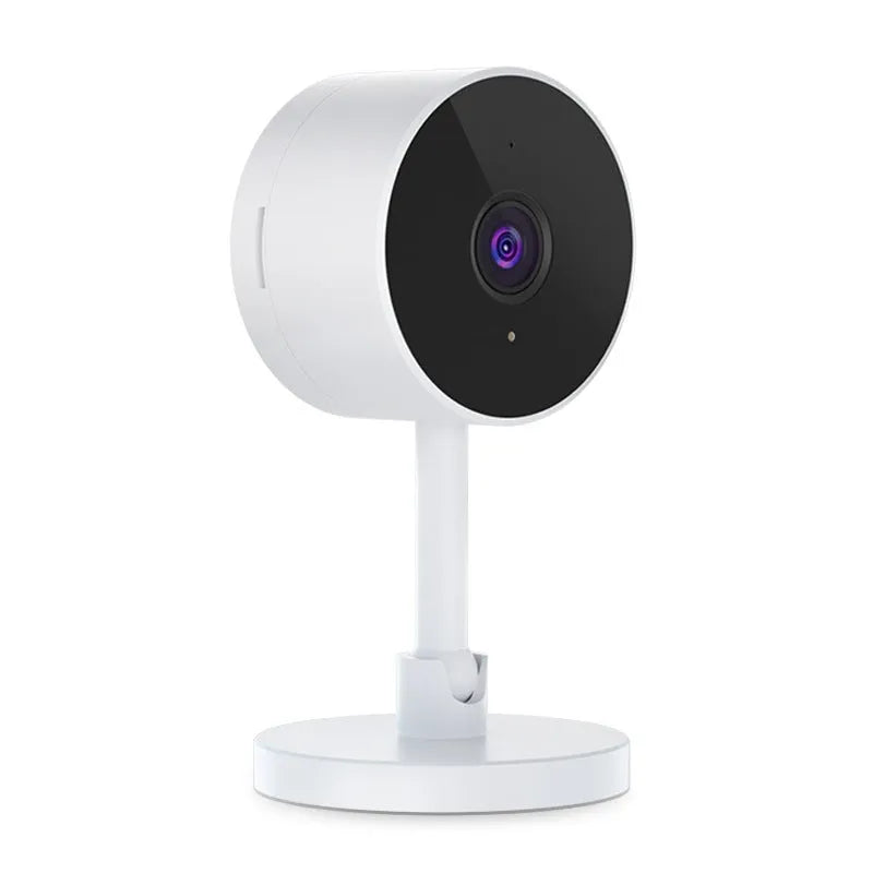 White gun-style WiFi home security camera with TF card slot and 1080p HD resolution