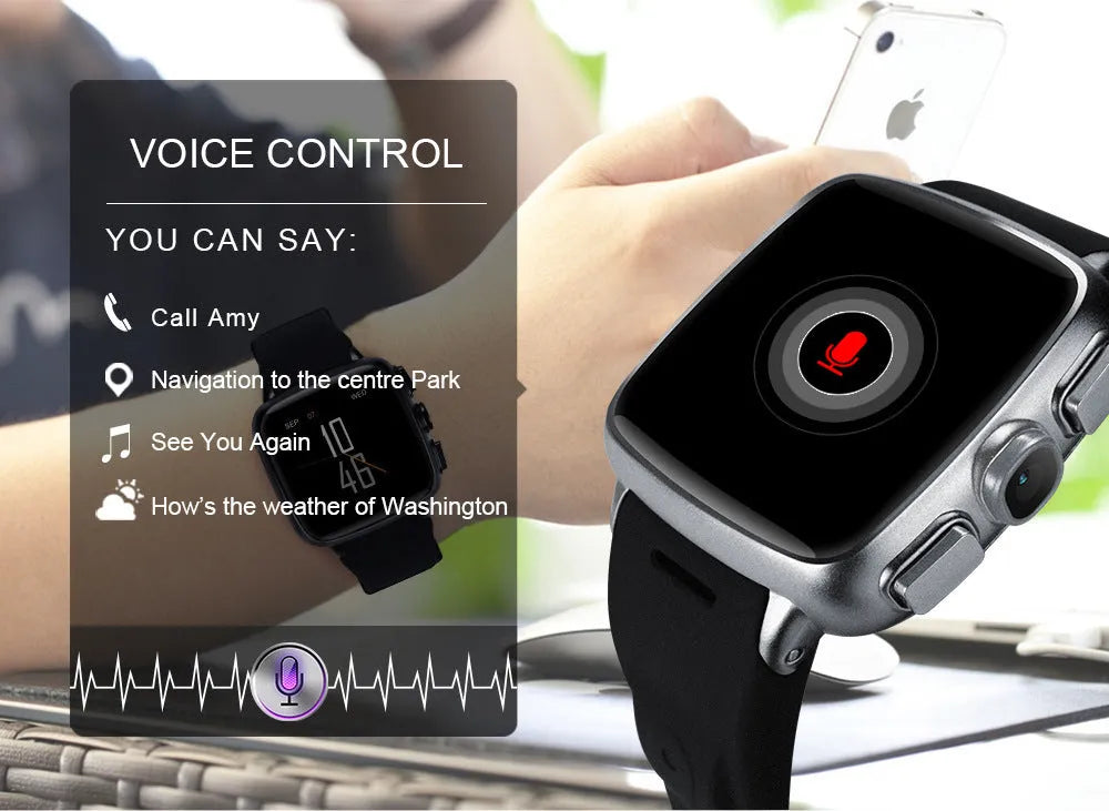 Z01 smart watch with 1.54 inch touchscreen display shown in black colour