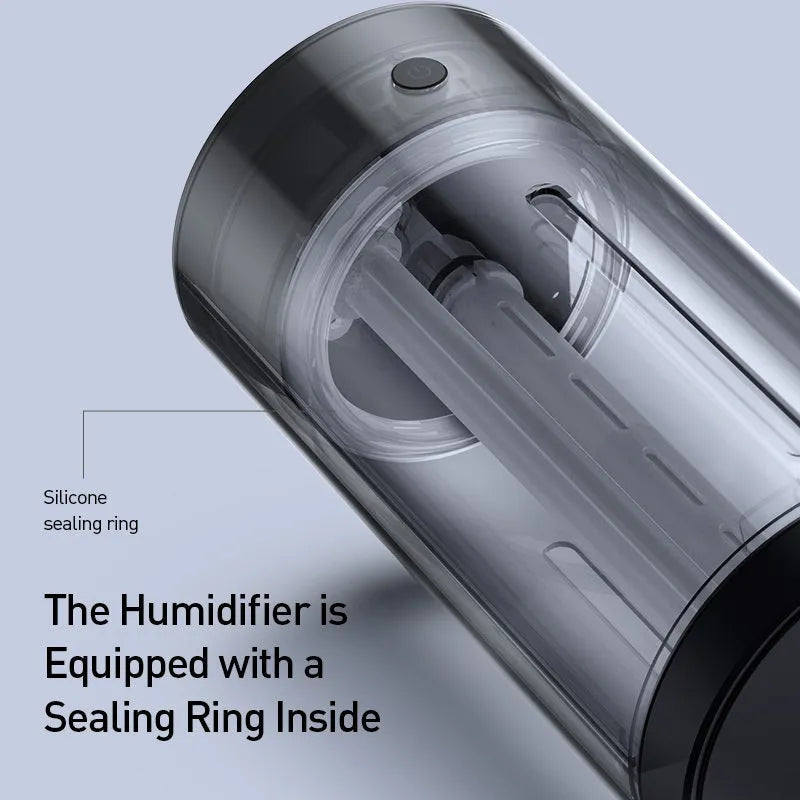 Aluminium alloy car diffuser humidifier in black or dark grey with USB port