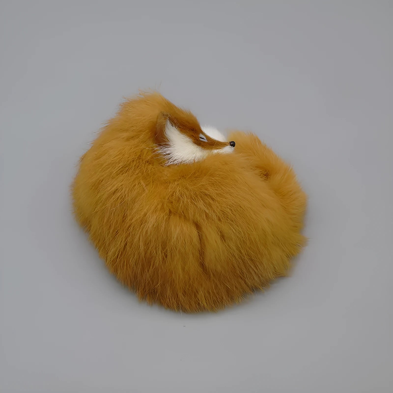 Artificial white fox fur handicraft decoration measuring 15cm with red and yellow colour options