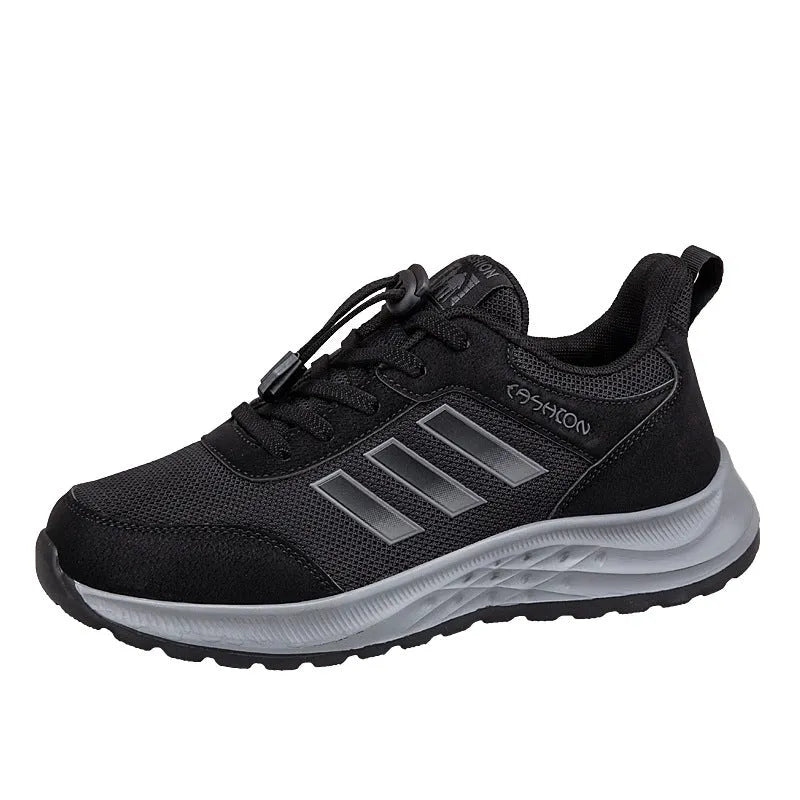 Breathable non-slip mom shoes with mesh upper and elastic band closure in various colours