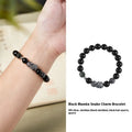 Men's S925 sterling silver snake bracelet with obsidian black crystal and retro zodiac design