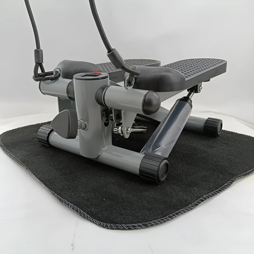 Silver grey hydraulic mini treadmill with pedal machine for home fitness workouts