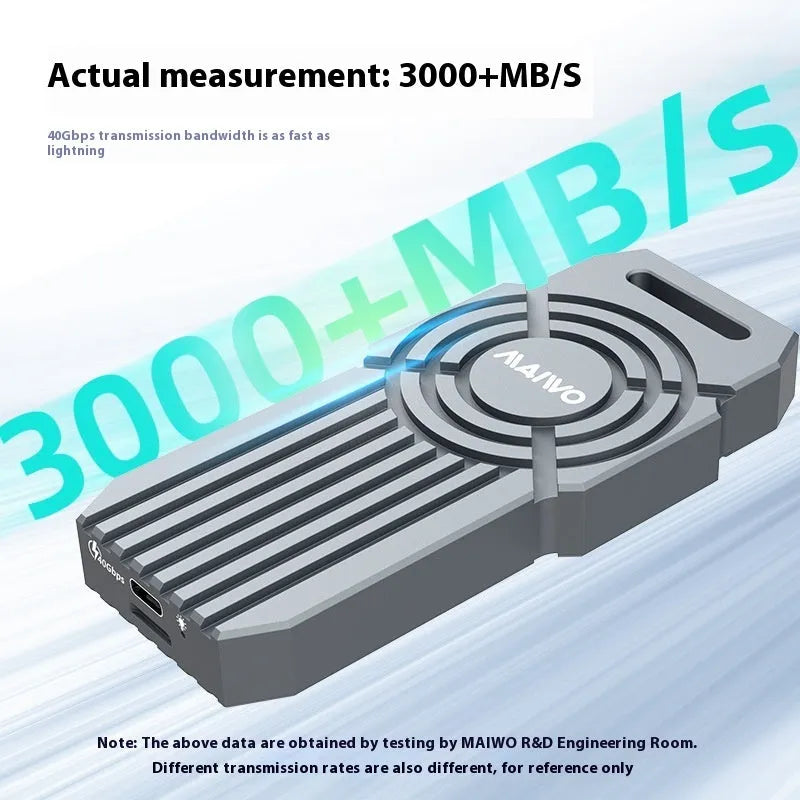 USB4 hard disk enclosure in aluminium alloy housing for NVMe M.2 solid-state drives