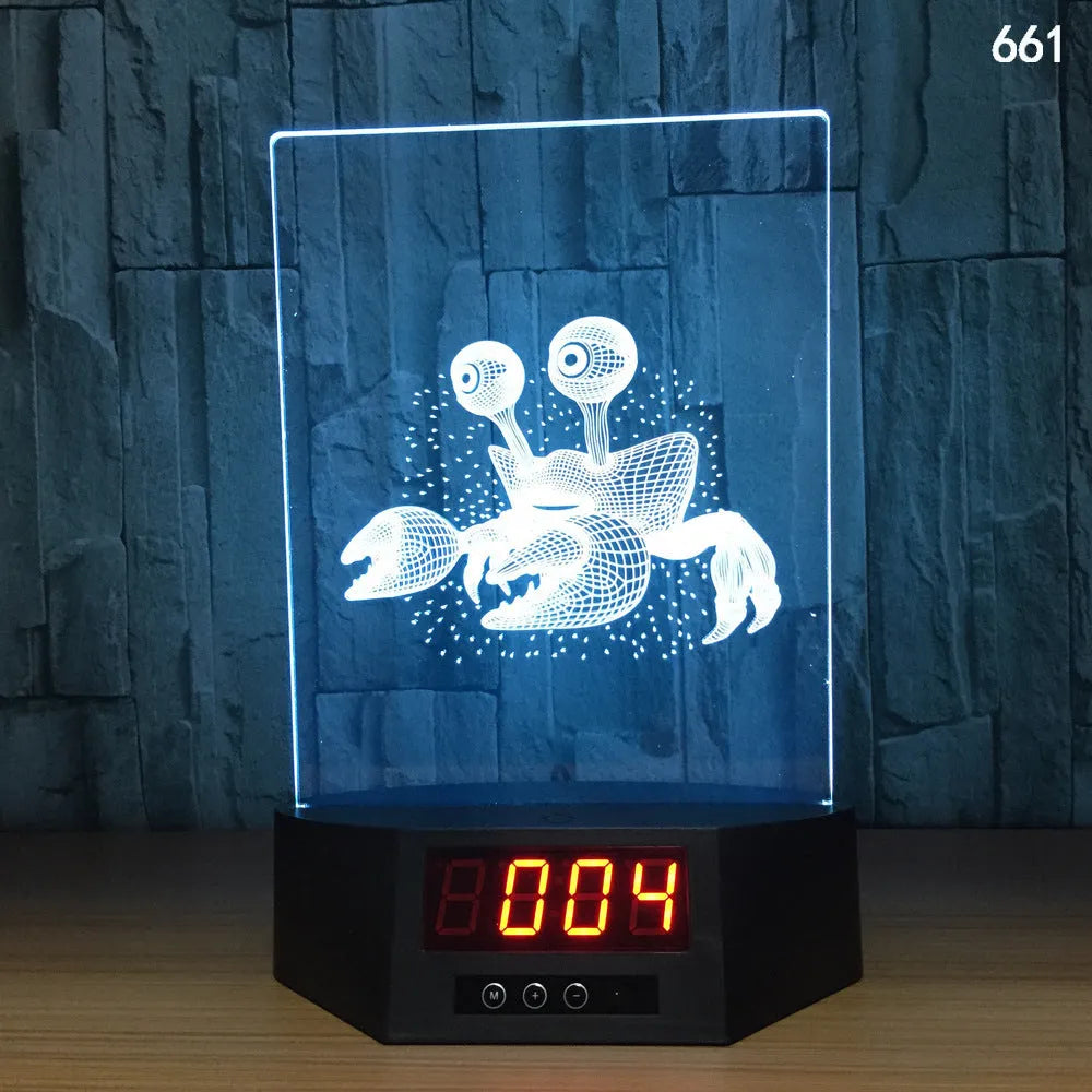 Glowing blue 3D dolphin-shaped LED night light on a table with remote control.