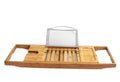 Bamboo bathtub frame desktop storage shelf with one tier for bathroom organisation