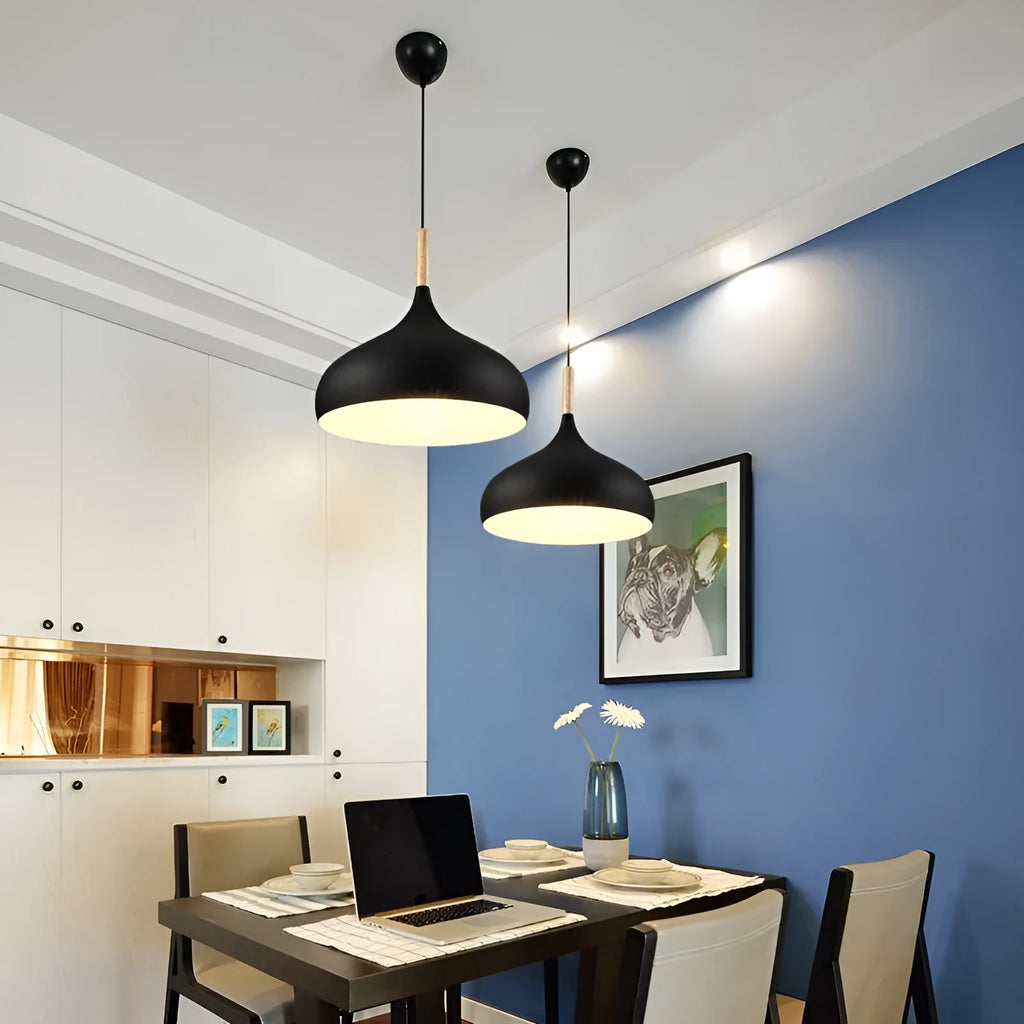 Modern single-head fishline pendant chandelier ceiling light with adjustable cable, shown in a grey finish.