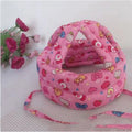 Baby anti collision hat with high-density sponge padding, adjustable headband, breathable cotton outer, colourful design
