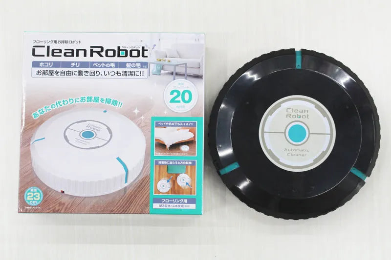 AC robot vacuum cleaner in black or white with automatic dirt detection for multiple floor types