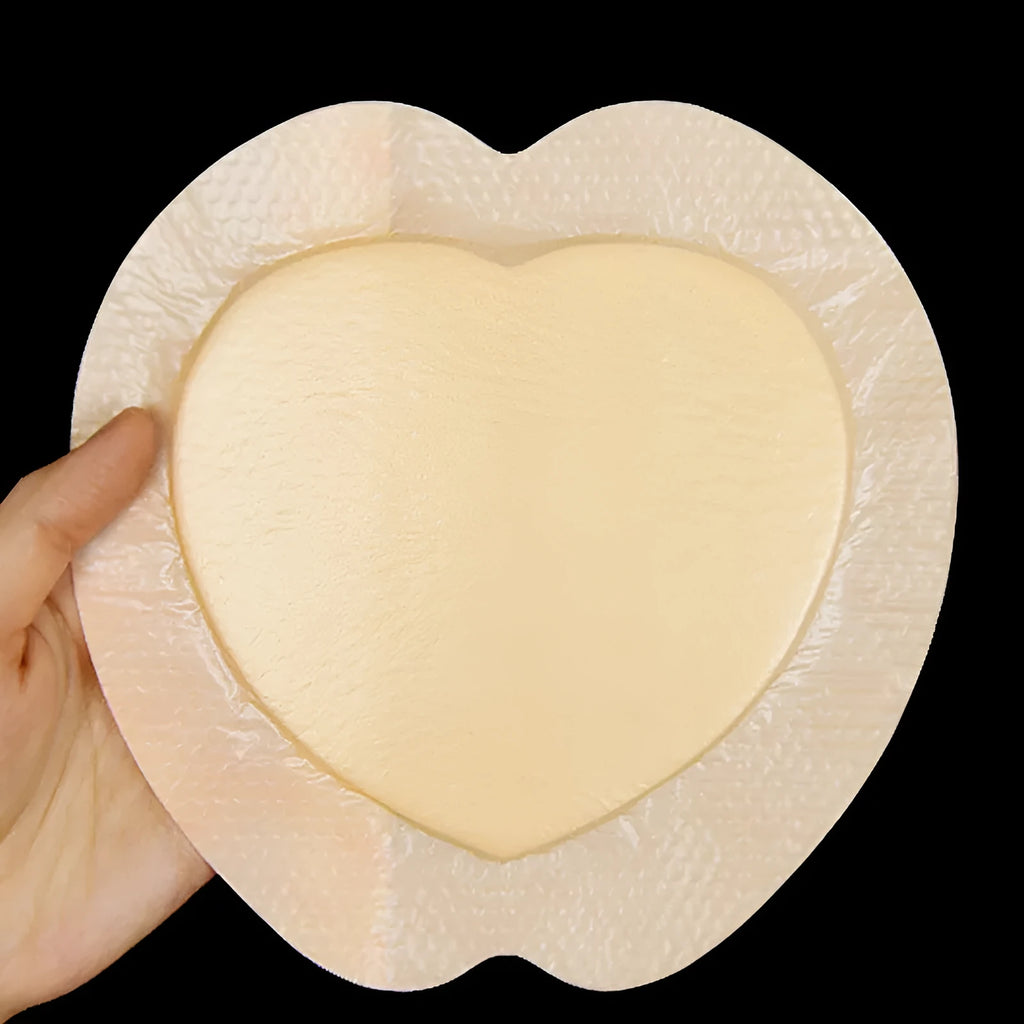 Large skin-coloured silicone gel foam bedsore dressing for pressure ulcer prevention
