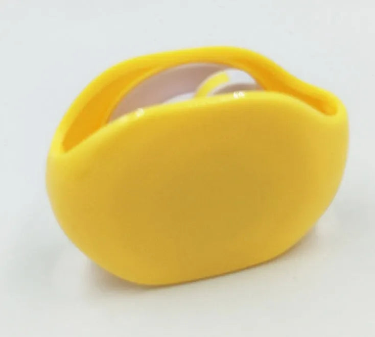 Automatic earphone cable retractor winder in a compact plastic storage box.