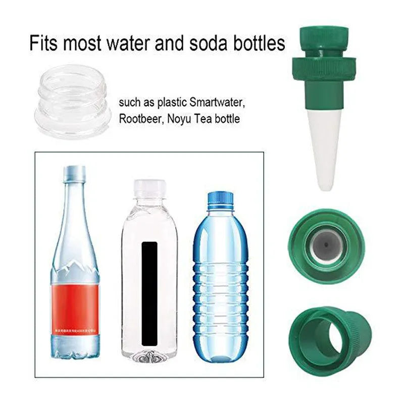 Green ceramic plant dripper for cola bottle automatic watering system