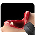 Red lips design rubber non-slip mouse pad measuring 240mm by 200mm